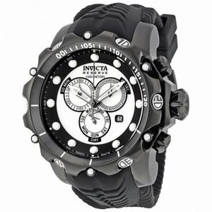 Invicta Venom Chronopgraph Silver and Black Dial Black Silicone Men's Watch 20398