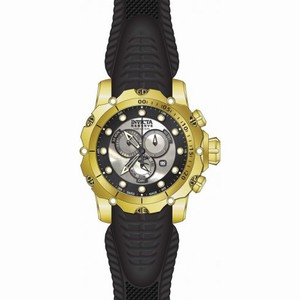 Invicta Venom Chronopgraph Silver and Black Dial Black Silicone Men's Watch 20400