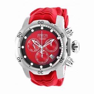 Invicta Venom Red Dial Men's Red Leather Chronograph Watch 19009
