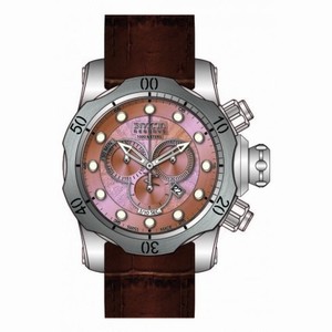 Invicta Venom Rose Gold Dial Brown Leather Men's Chronograph Watch 80695