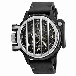 Invicta Vintage Black Dial Black Leather Men's Watch 20257