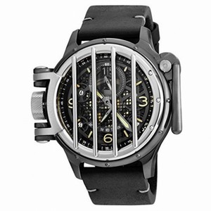 Invicta Vintage Black Dial Black Leather Men's Watch 20260