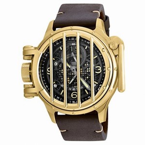Invicta Vintage Black Dial Brown Leather Men's Watch 20255