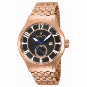 Invicta Vintage Black Dial Rose Gold-plated Men's Watch 12233