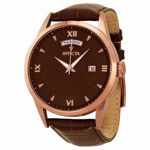 Invicta Vintage Brown Dial Brown Leather Men's Watch 12247