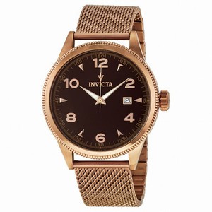 Invicta Vintage Brown  Dial Rose Gold-tone PVD Men's Watch 12201