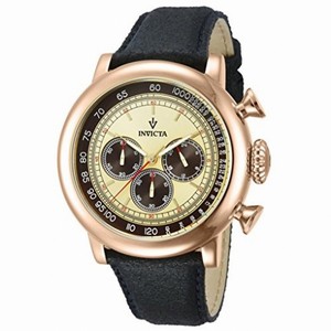 Invicta Vintage Chronograph Beige and Brown Dial Brown Leather Men's Watch 13060