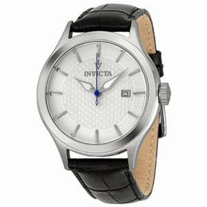 Invicta Vintage White Dial Black Leather Men's Watch 12238