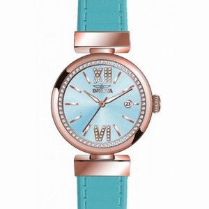 Invicta Wildflower Blue Dial Blue Leather Ladies Watch 15544