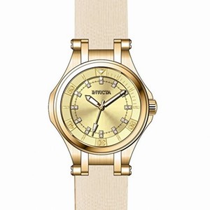 Invicta Wildflower Gold Dial Beige Polyurethane Ladies Watch 21760