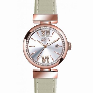 Invicta Wildflower Silver Dial Gray Leather Ladies Watch 15545