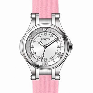 Invicta Wildflower Silver Dial Pink Polyurethane Ladies Watch 21758