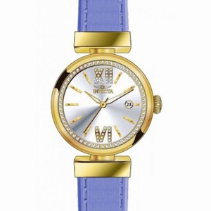 Invicta Wildflower Silver Dial Purple Leather Ladies Watch 15543