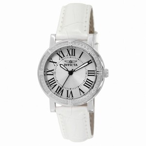 Invicta Wildflower White Dial White Leather Ladies Watch 14891