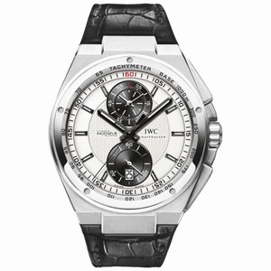 Iwc Big Ingenieur Rhodium Dial Chronograph Black Leather Men's Watch IW378403