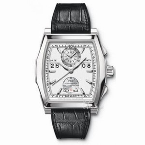 IWC Da Vinci Silver Dial Black leather Chronograph Men's Watch IW376106