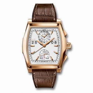 IWC Da Vinci Silver Dial Brown Leather 18k Rose Gold Chrono Men's Watch IW376107