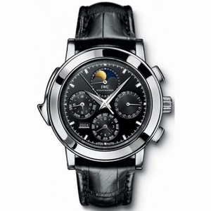 IWC Grande Complication Black DIal Chronograph Black Leather Men's Watch IW377017