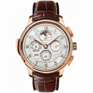 IWC Grande Complication Silver Dial 18k Rose Gold Brown Leather Automatic Men's Watch IW377402