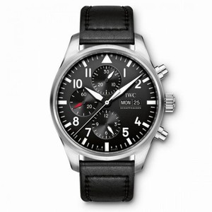IWC Pilot Black Dial Automatic Men's Chronograph Watch IW377709