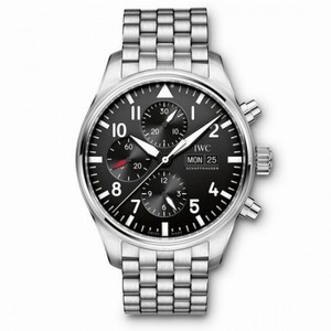 IWC Pilot Black Dial Automatic Men's Chronograph Watch IW377710