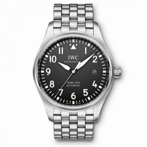 IWC Pilot Black Dial Automatic Men's Stainless Steel Watch IW327011