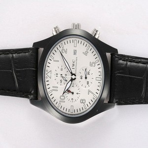 IWC Pilots Classic Chronograph IW371701 Quartz Chronograph White Dial PVD Bezel Watch