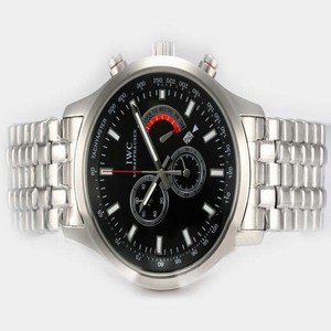 IWC Pilots Classic Chronograph IW371704 Round Black Dial Silver Stainless Steel Strap Watch