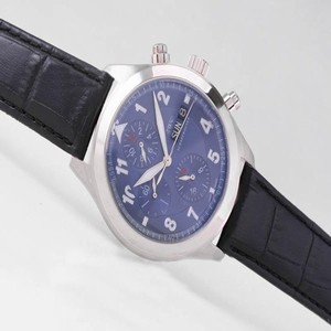 IWC Pilots Spitfire IW371712 Black Ostrich Leather Strap Stainless Steel Bezel Midsize Watch