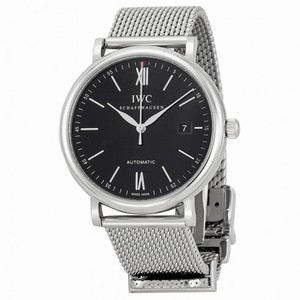 IWC Portofino Black Dial Stainless Steel Men's Watch IW356506