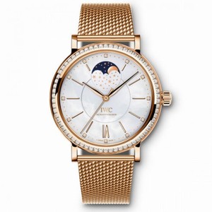 IWC Portofino Mother of Pearl Dial Diamond 18k Rose Gold Automatic Unisex Watch 4590-05