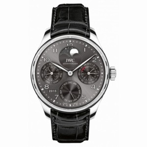 IWC Portugeiser Perpetual Calendar Slate Grey Dial 18K White Gold Automatic Men's Watch IW503301