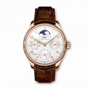 IWC Portugieser Moon and Stars Silver Dial 18K Rose Gold Automatic Men's Watch IWC5033-02