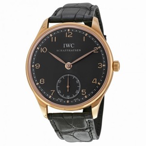 IWC Portuguese Ardoise Dial 18kt Rose Gold Black Leather Men's Watch 5454-06