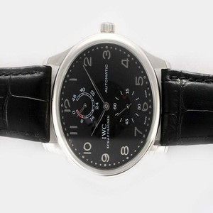 IWC Portuguese Chrono-Automatic IW371417 Stainless Steel Case Round Black Dial Watch