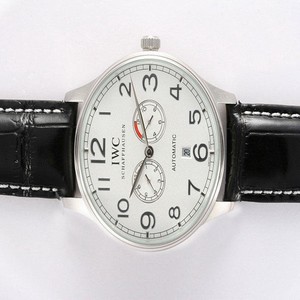 IWC Portuguese F.A. Jones IW322701 Black Ostrich Leather Strap Round Midsize Watch