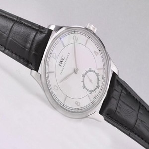 IWC Portuguese F.A. Jones IW322701 Midsize Round Black Stainless Steel Strap Watch