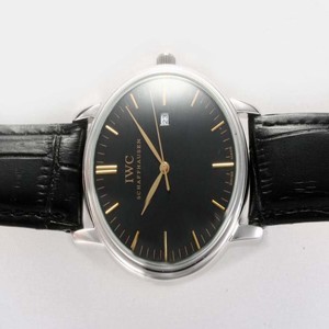 IWC Portuguese IW3563 Stainless Steel Bezel Black Cow Leather Strap Watch