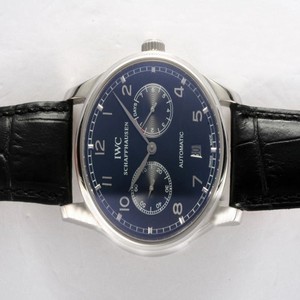 IWC Portuguese IW500109 Stainless Steel Bezel Automatic Blue Dial Watch