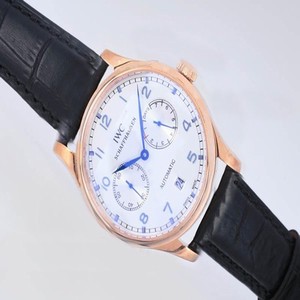 IWC Portuguese W500101 Midsize 42.3mm Black Ostrich Leather Strap Watch