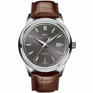 IWC Vintage Ingenieur Grey Dial 18kt White Gold Brown Leather Automatic Men's Watch IW323304
