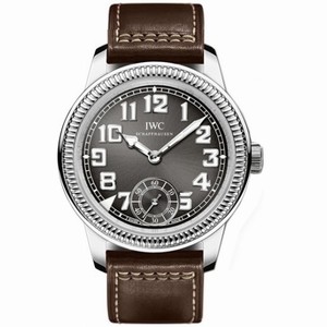 IWC Vintage Pilot Grey Dial 18kt White Gold Brown Leather Men's Watch IW325404