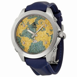 Jacob and Company Five Time Zone Blue and Yellow Diamond Dial Unisex Watch JC47YB