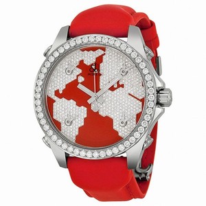 Jacob and Company Five Time Zone Diamond Continent Red Dial Unisex Watch JCM47SR