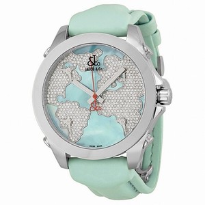 Jacob and Company Five Time Zone Diamond Pave Mother of Pearl Dial Unisex Watch JCM47WM