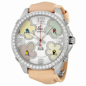Jacob and Company Five Time Zone Diamond-Accented Mother of Pearl Dial Unisex Watch JCATH10