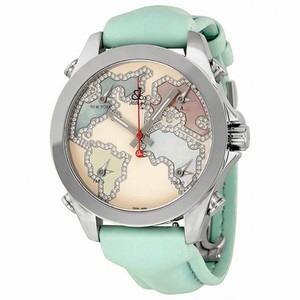 Jacob and Company Five Time Zone Diamond-Accented Pink Enamel Unisex Watch JCM125