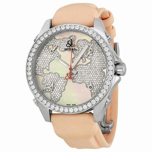 Jacob and Company Five Time Zones Diamond Pink Mother of Pearl Dial Unisex Watch JCM47WP