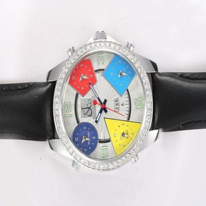 Jacob Co Five Time Zone JC - 13 Round Stainless Steel Case Mens Watch
