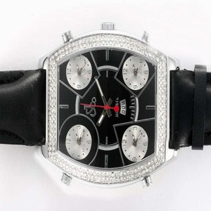 Jacob Co Five Time Zone JC - 21 48x66mm Quartz Black Dial Watch
